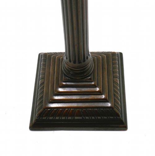 ANTIQUE EARLY LIGHTING 18THC SINGLE BRASS CORINTHIAN PATINATED CANDLESTICK ENGLISH C176080 - ADDITIONAL PHOTO 3