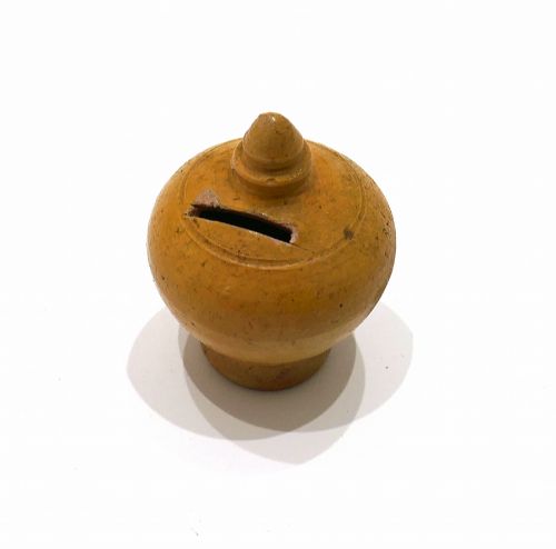 ANTIQUE EARLY COLLECTABLES 19THC EARTHENWARE VERWOOD POTTERY MONEY BOX DORSET C185080 - ADDITIONAL PHOTO 2