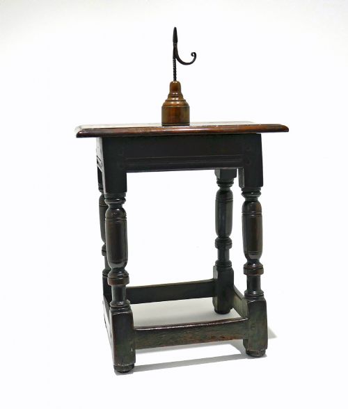 ANTIQUE EARLY OAK FURNITURE 17THC JOINED STOOL ENGLISH C166070 - ADDITIONAL PHOTO 1