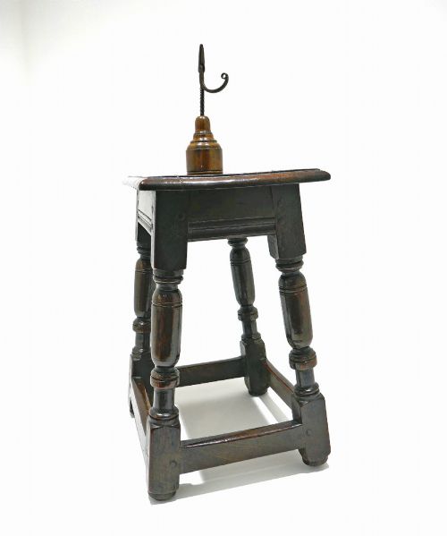 ANTIQUE EARLY OAK FURNITURE 17THC JOINED STOOL ENGLISH C166070 - ADDITIONAL PHOTO 3