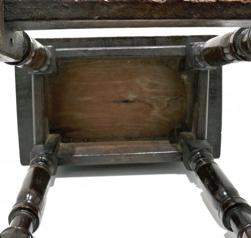 ANTIQUE EARLY OAK FURNITURE 17THC JOINED STOOL ENGLISH C166070 - ADDITIONAL PHOTO 4