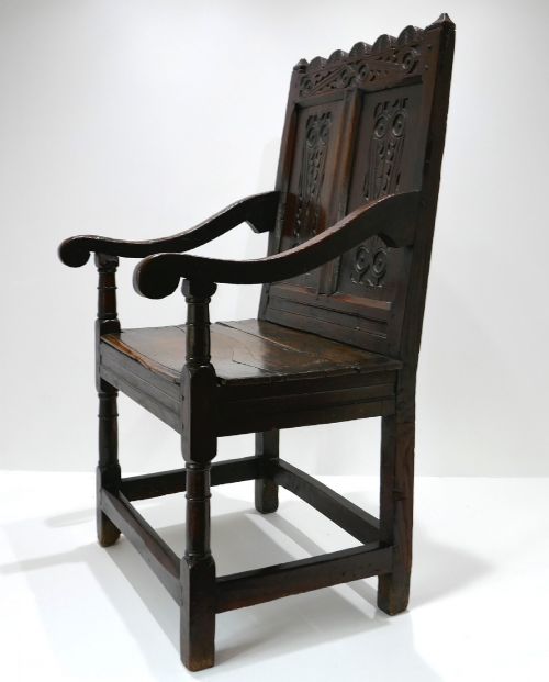 ANTIQUE EARLY ENGLISH FURNITURE PERIOD OAK 17THC WAINSCOT CHAIR LANCASHIRE CHESHIRE C166080 - ADDITIONAL PHOTO 1