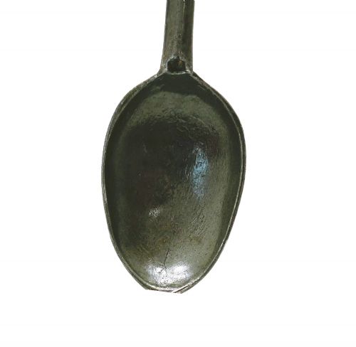 ANTIQUE EARLY METALWARE 18THC PEWTER DOG NOSE SINGLE SPOON ENGLISHC171014 - ADDITIONAL PHOTO 1