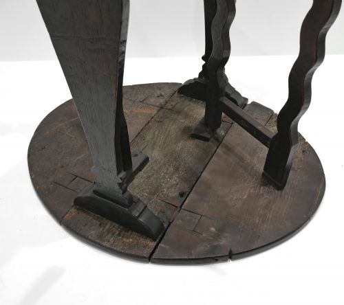 ANTIQUE PERIOD OAK FURNITURE 17THC WILLIAM MARY SMALL GATELEG TABLE WITH TRESTLE FOOT ENGLISH C167080 - ADDITIONAL PHOTO 3
