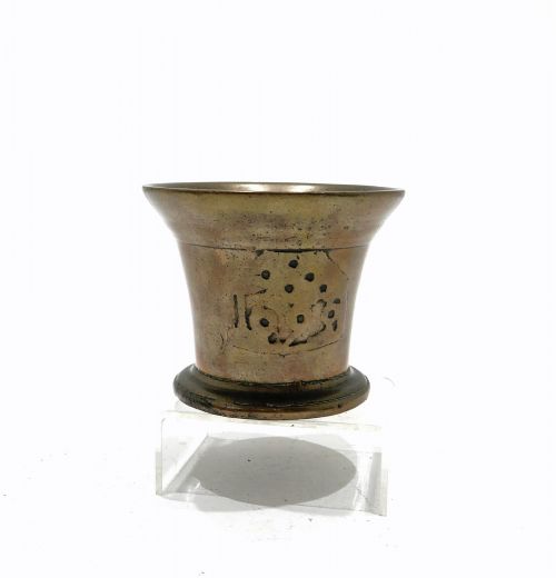antique early metalware 17thc bronze mortar dated 1690 english somerset foundry - CATEGORY: ANTIQUE  - DATED 17TH CENTURY