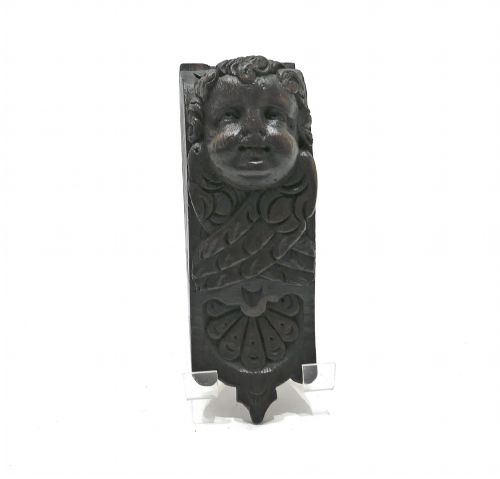 ANTIQUE EARLY OAK CARVING 17THC WINGED CHERUB APPLIQUE FLEMISH C166080