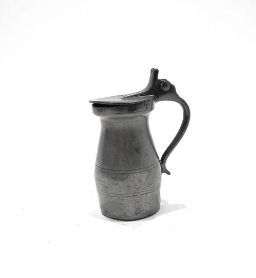 ANTIQUE EARLY METALWARE 18THC PEWTER FLAT LIDDED PREIMPERIAL HALF GILL SPIRIT MEASURE ENGLISH C172030 - ADDITIONAL PHOTO 1