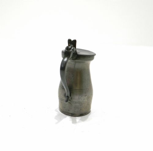 ANTIQUE EARLY METALWARE 18THC PEWTER FLAT LIDDED PREIMPERIAL HALF GILL SPIRIT MEASURE ENGLISH C172030 - ADDITIONAL PHOTO 5