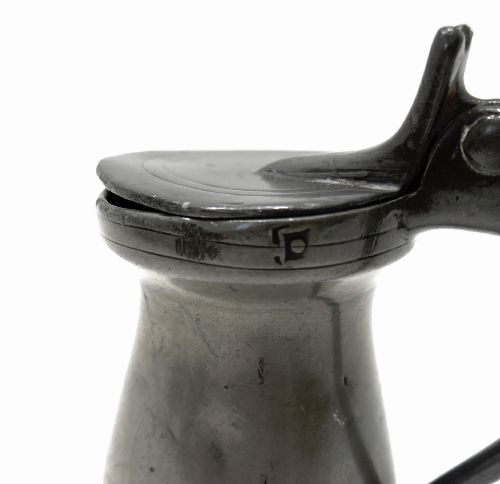 ANTIQUE EARLY METALWARE 18THC PEWTER FLAT LIDDED PREIMPERIAL HALF GILL SPIRIT MEASURE ENGLISH C172030 - ADDITIONAL PHOTO 6