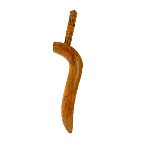 ANTIQUE EARLY TREEN 19THC FRUITWOOD GOOSEWING KNITTING SHEATH WITH PUNCHWORK DECORATION ENGLISH CUMBRIAN C184060 - ADDITIONAL PHOTO 2