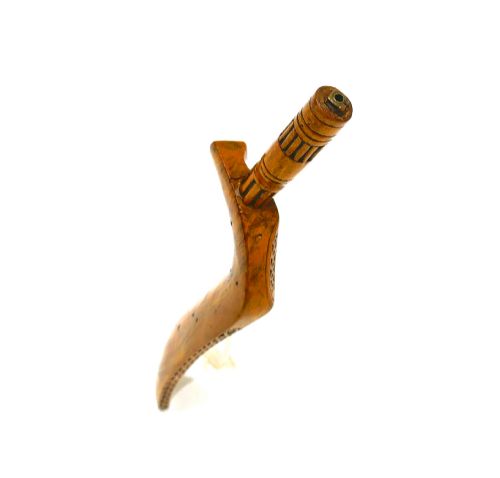 ANTIQUE EARLY TREEN 19THC FRUITWOOD GOOSEWING KNITTING SHEATH WITH PUNCHWORK DECORATION ENGLISH CUMBRIAN C184060 - ADDITIONAL PHOTO 3