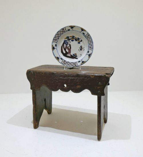 Antique Early Country Furniture 19thc Pine Scottish "Creepie" Stool with Original Colour.  Scottish C1820-40