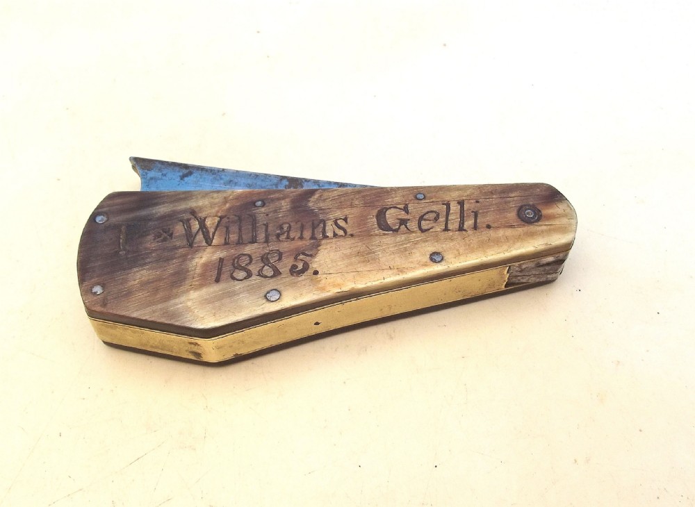 Antique Metalware 19thc Welsh Veterinary Fleam T*Williams.    Gelli. 1885 View IV