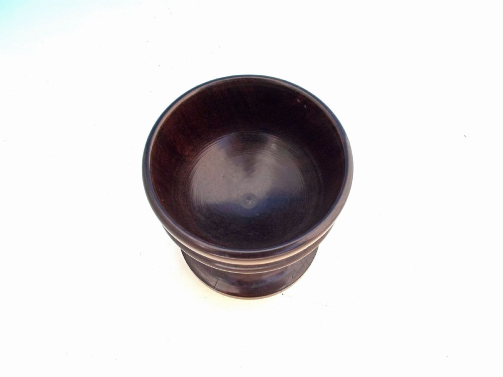 Antique Treen Early 19thc Rosewood Master Salt.    English - C1820-40. View IV