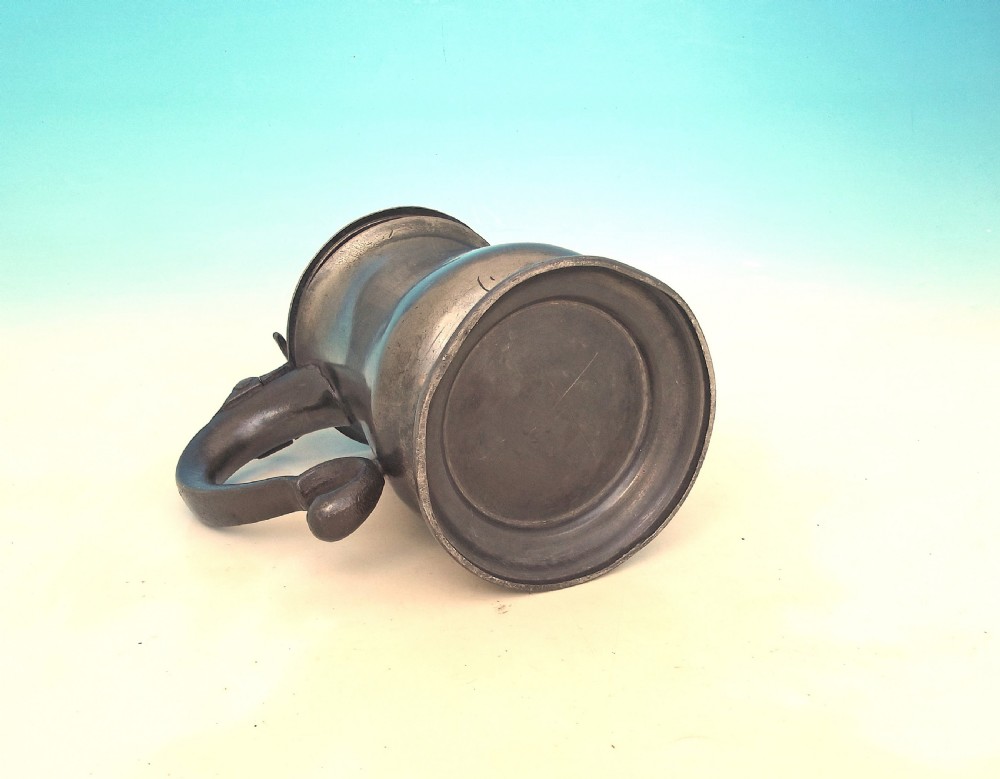 Antique Metalware 18thc Pewter Lidded Tankard.       English. C1770-C1800. View IV