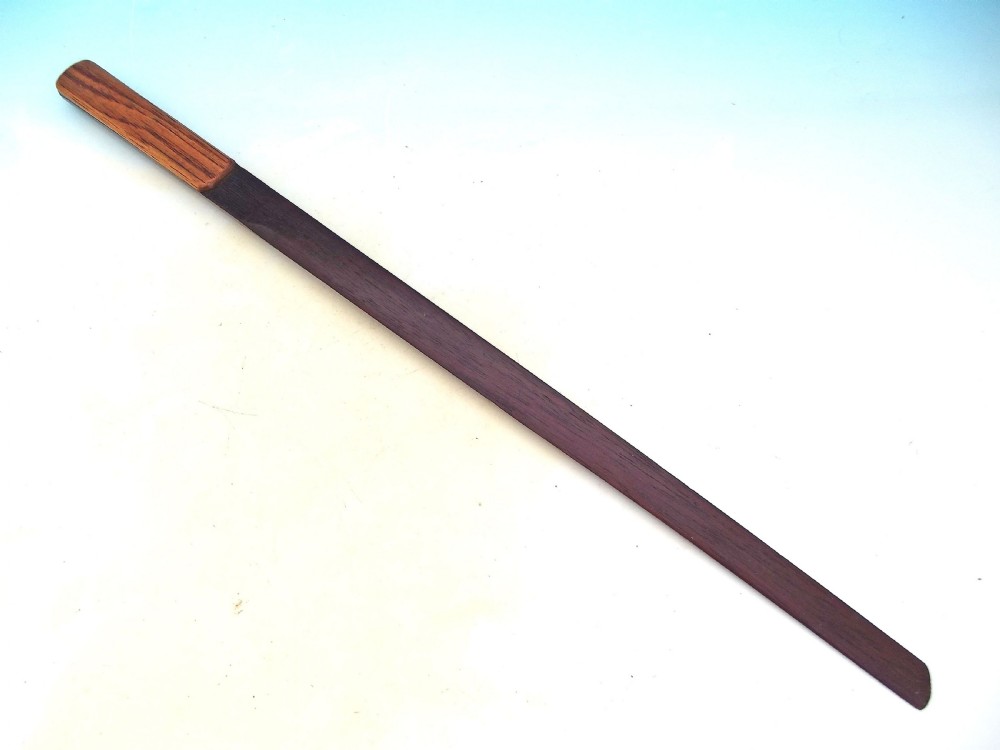 Antique Treen 19thc Mahogany, Ash Page Turner Stamped Hughes - Derby.  C1860-80 View III