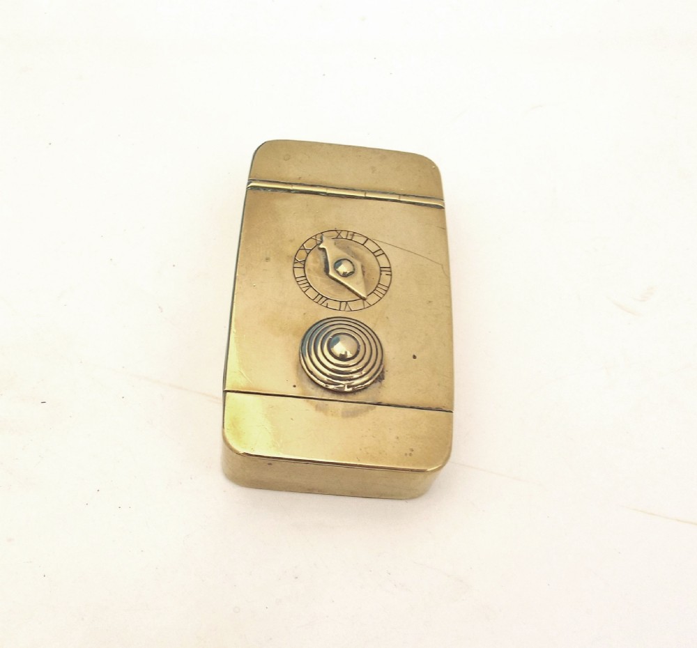 19thc Antique Metalware Brass Combination Snuff Box.    English. C1840-60