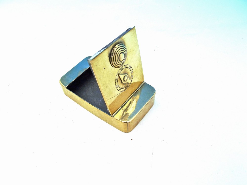 19thc Antique Metalware Brass Combination Snuff Box.    English. C1840-60 View II
