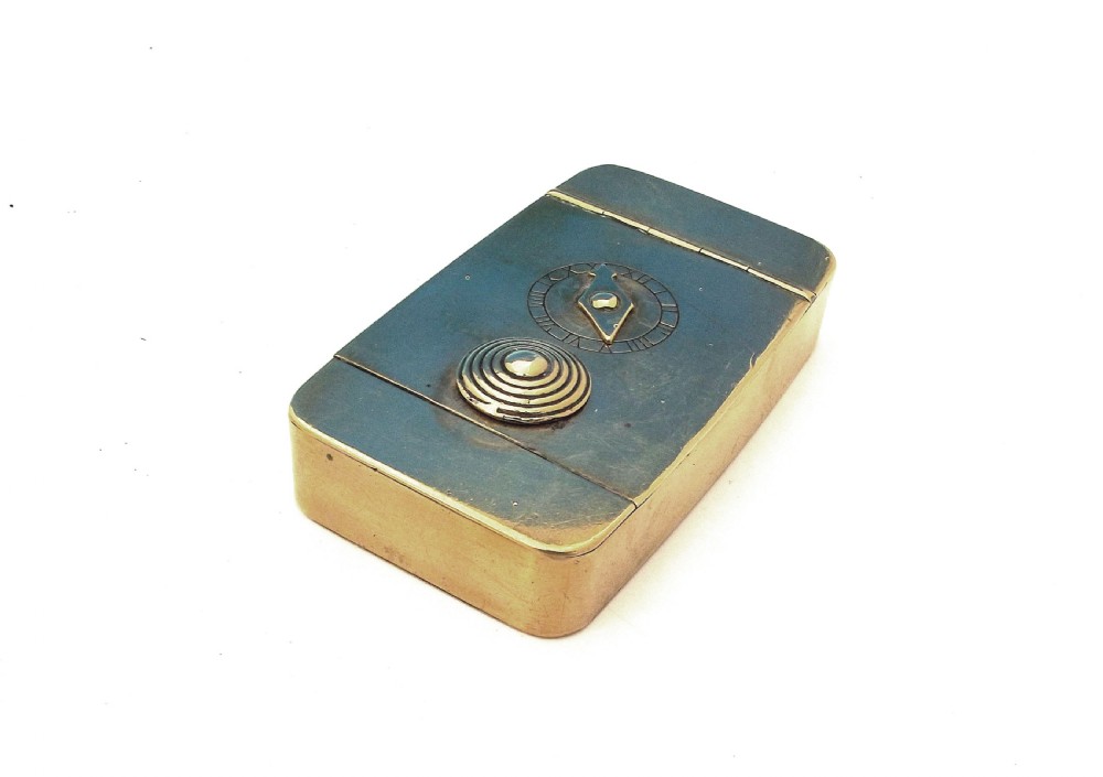19thc Antique Metalware Brass Combination Snuff Box.    English. C1840-60 View III