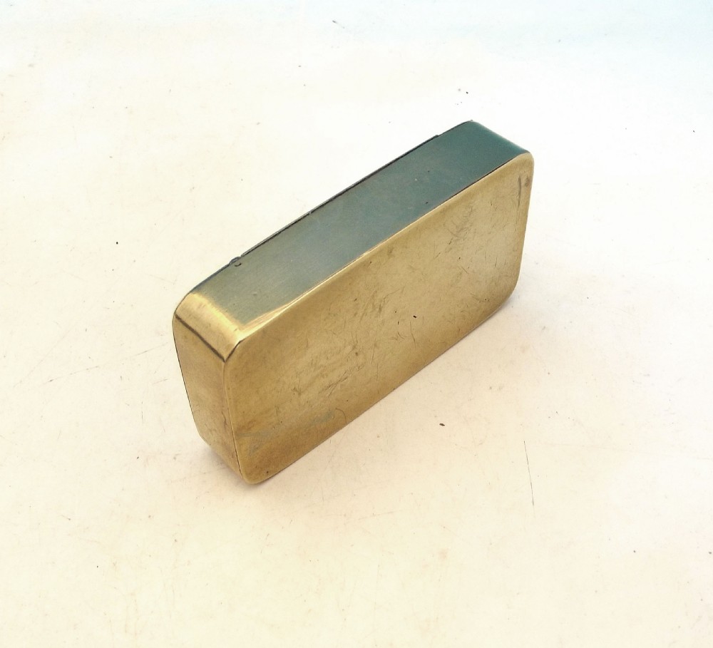 19thc Antique Metalware Brass Combination Snuff Box.    English. C1840-60 View IV