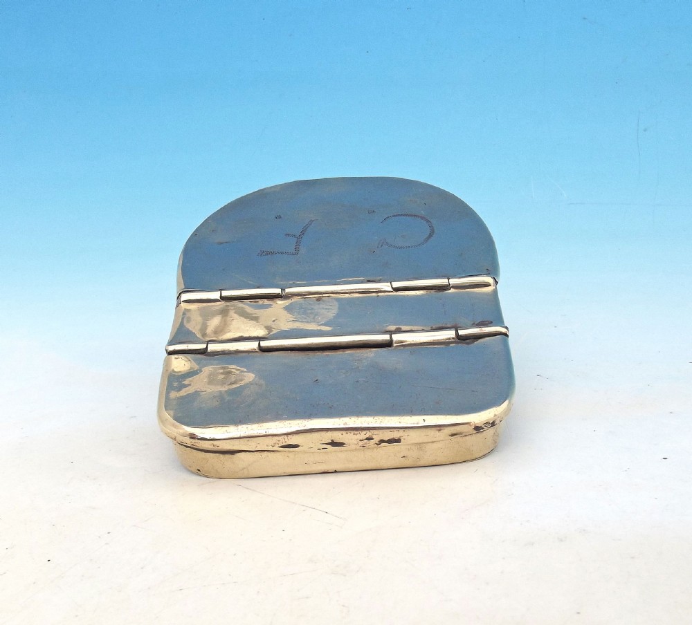 Antique Metalware 19thc Brass Snuff And Tobacco Box.    English. C1820-40 View III