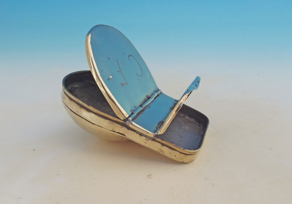 Antique Metalware 19thc Brass Snuff And Tobacco Box.    English. C1820-40 View IV