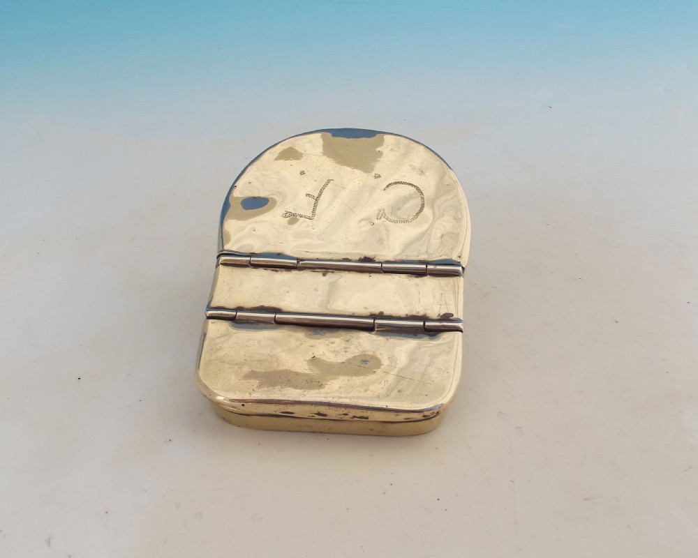 Antique Metalware 19thc Brass Snuff And Tobacco Box.    English. C1820-40 View V