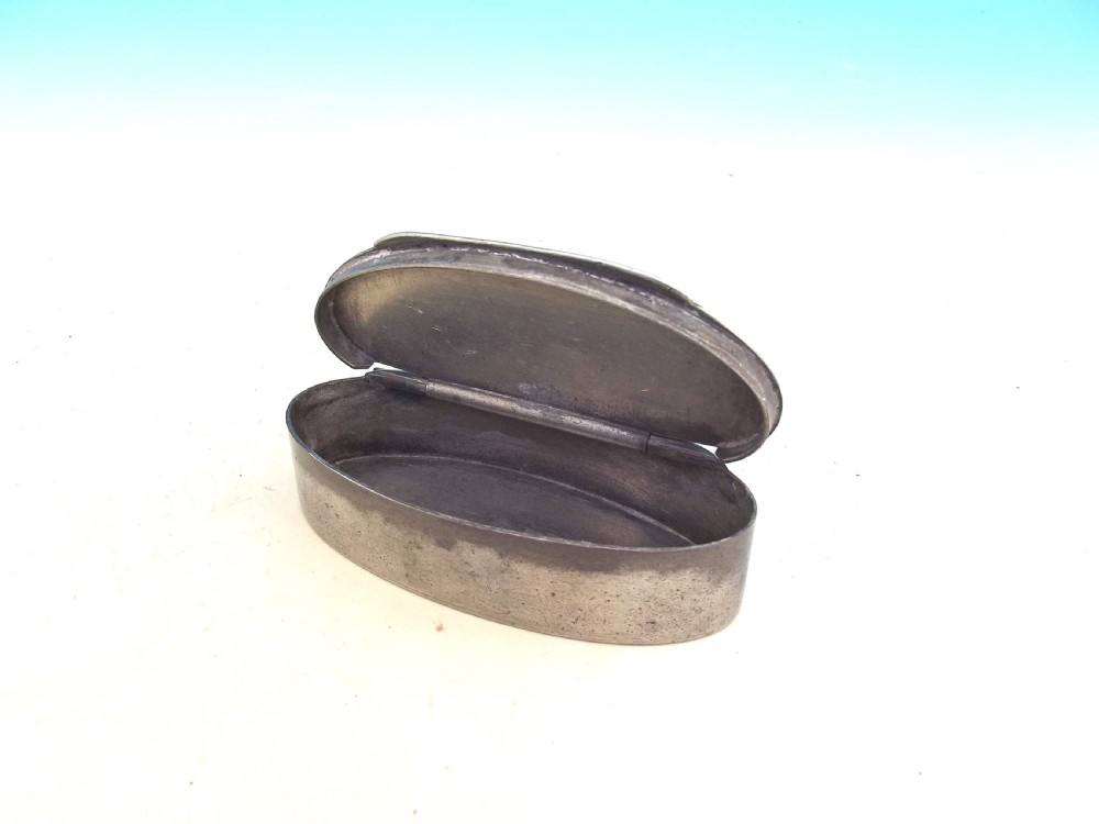Antique Metalware 18thc Pewter Snuff Box Initialed RLM And Dated 1799.     English 18thc View III