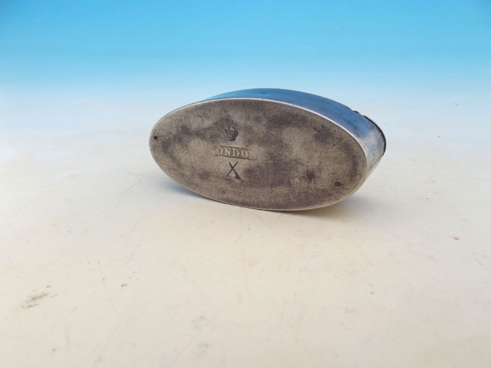 Antique Metalware 18thc Pewter Snuff Box Initialed RLM And Dated 1799.     English 18thc View V