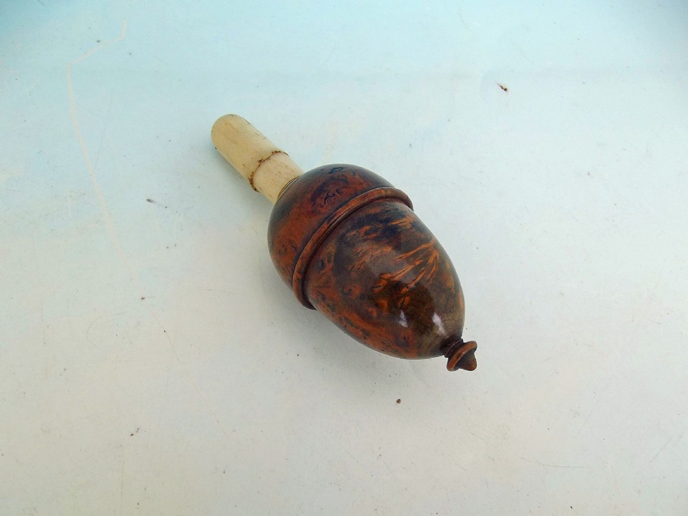 A 19thc Treen Burr Walnut And Bone Turned Needlecase.      French C1860-80. View II