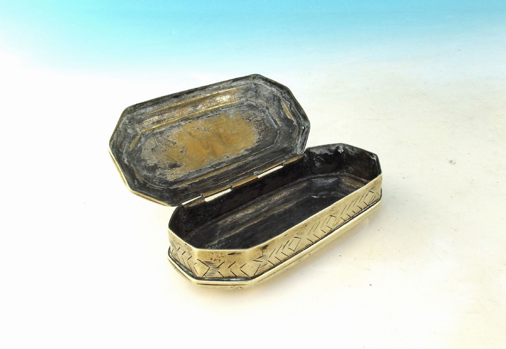 Early Metalware 19thc Brass Tobacco Box Engraved J.Thomas - Welsh, Beaumares 1802 View II
