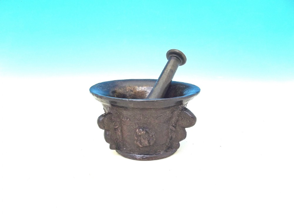 Antique Metalware 16thc/17thc Bronze Mortar & Pestle. French. C1580 - C1600
