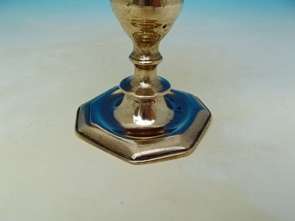 Antique Metalware Late 17thc Brass Single Candlestick.    French. C1690-C1720 View V
