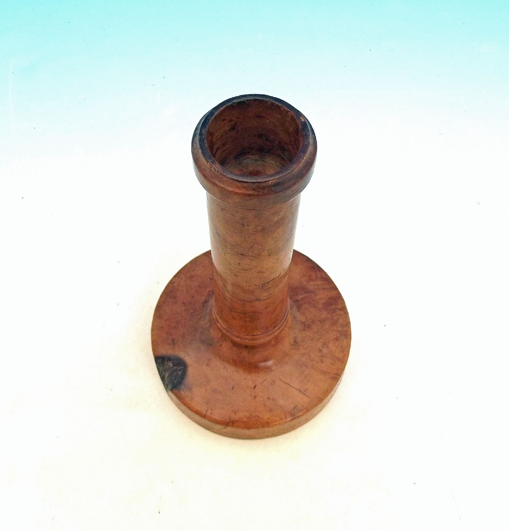 Antique Treen 19thc Boxwood Turned Candlestick .    French C1800-20 View IV