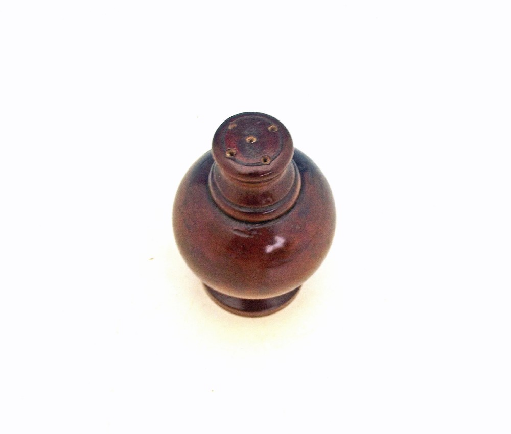 Antique 19thc Treen Fruitwood Turned Spice Pot / Muffineer.    French C1820-40. View II