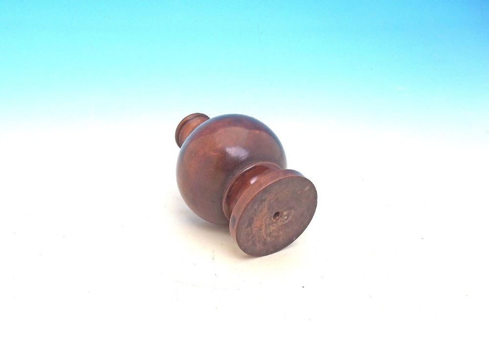 Antique 19thc Treen Fruitwood Turned Spice Pot / Muffineer.    French C1820-40. View IV