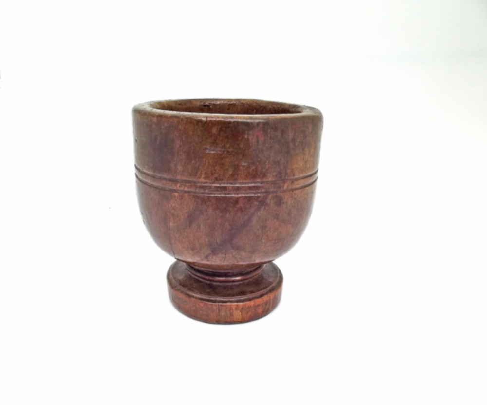 Antique 17thc Sycamore English Turned Mortar.    C1680-C1700