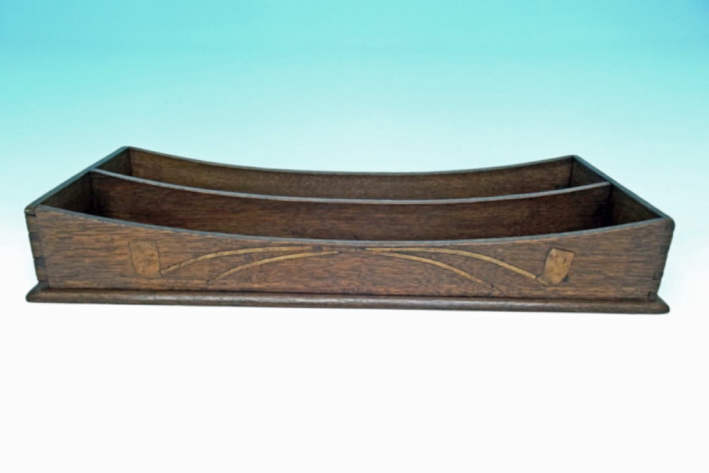 Antique Treen 19thc Oak Inlaid Churchwardens Pipe Tray.    English C1860-80