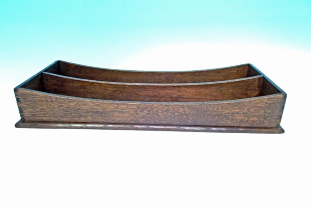 Antique Treen 19thc Oak Inlaid Churchwardens Pipe Tray.    English C1860-80 View III