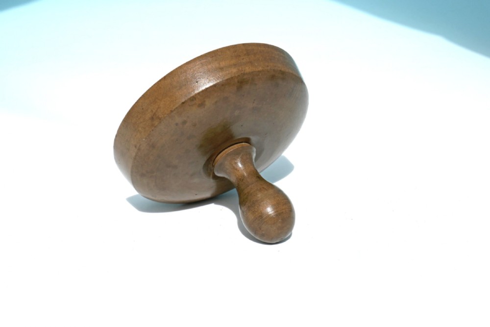 Antique 19thc Treen Sycamore Acorn Butter Pat.     English C1840-60 View II