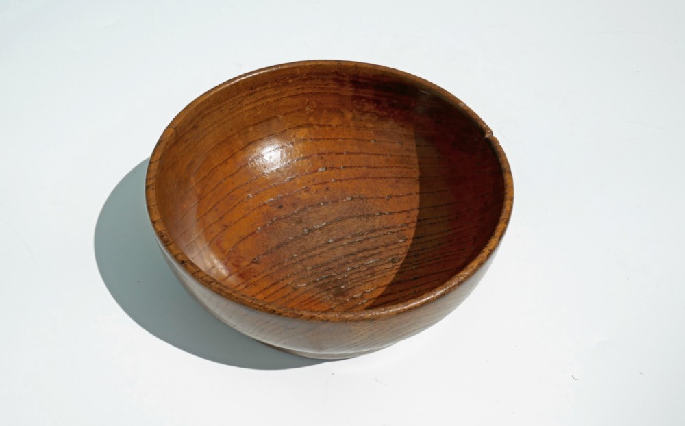 Antique 19thc Treen Ash Cawl Bowl.    Welsh C1840-60 View II