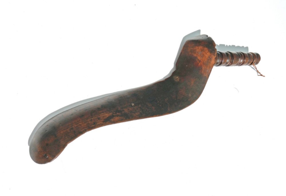Antique Treen 19thc Gull Wing Knitting Sheath With Carved Fish Decor.  English - Lake District  C1860-80 View III