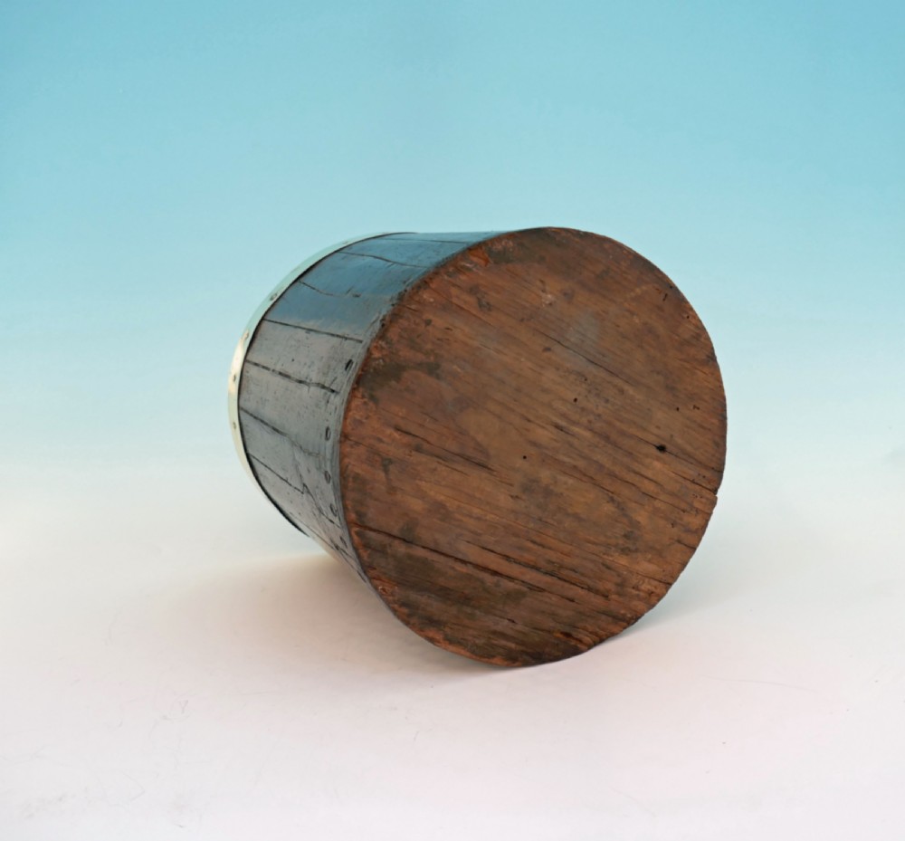 Antique Treen 19thc Brass Bound Staved Milk Piggin. English. C1840-60 View III