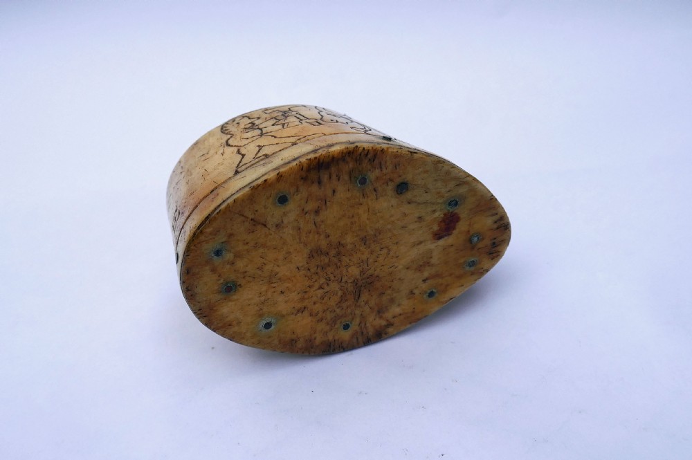 Antique 19thc Bovine Butchers Snuff Box PREVOST BOUCHER .A LIANCOURT   French.  C1840-60 View V