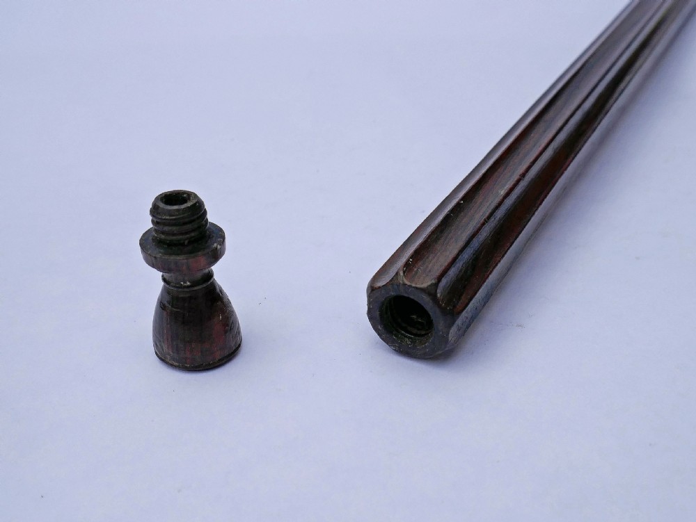 Antique 19thc Treen Rosewood Combined Sealing Fluted Ruler With Holder.   English C1840-50. View III