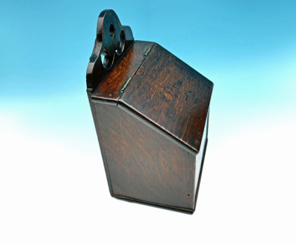 Antique Late 18thc Oak Inlaid Salt Box.    Welsh. C1780-90
 View IV