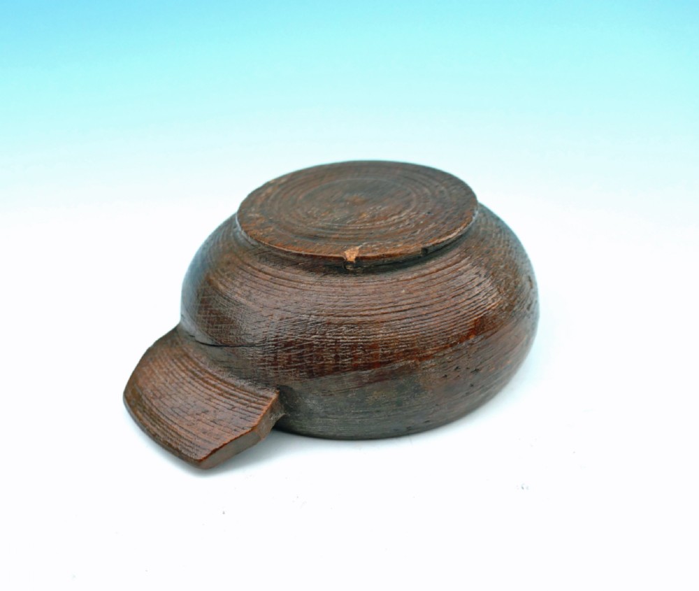Antique Treen Late 18thc / Early 19thc Beech Turned Wine Taster.     English. C1790-C1800. View II
