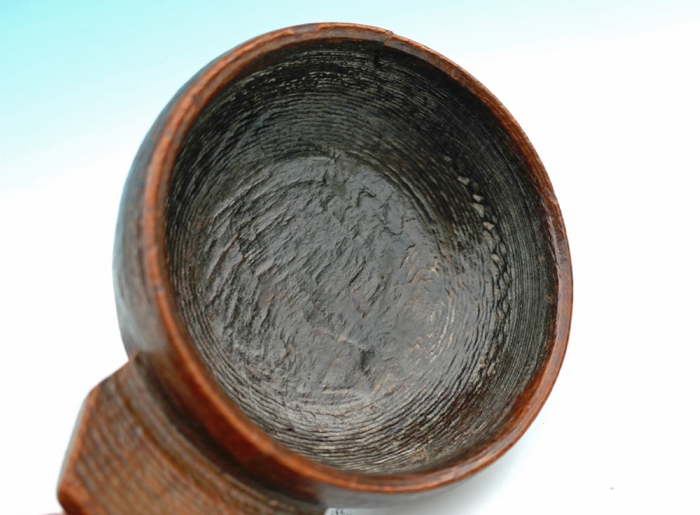 Antique Treen Late 18thc / Early 19thc Beech Turned Wine Taster.     English. C1790-C1800. View III