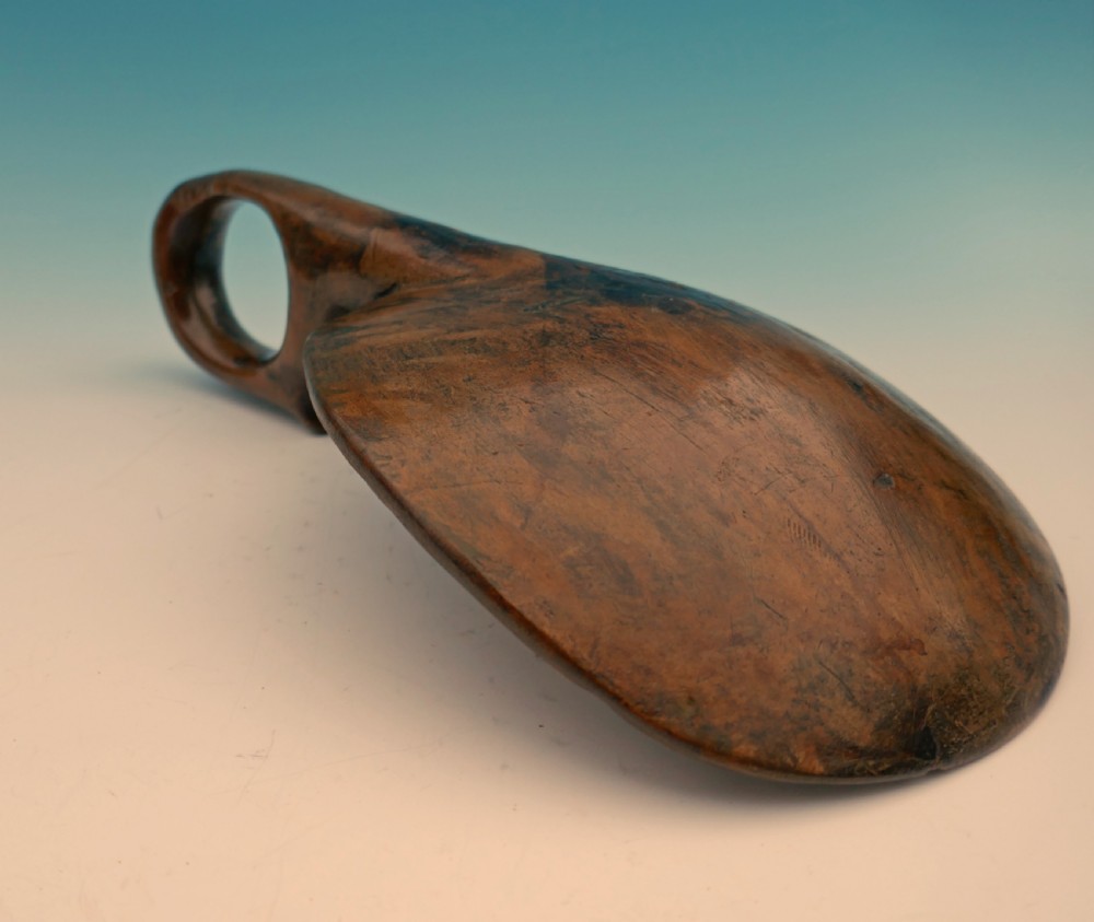 Antique 19thc Treen Sycamore Dairy Skimmer.    Welsh C1820-40. View III