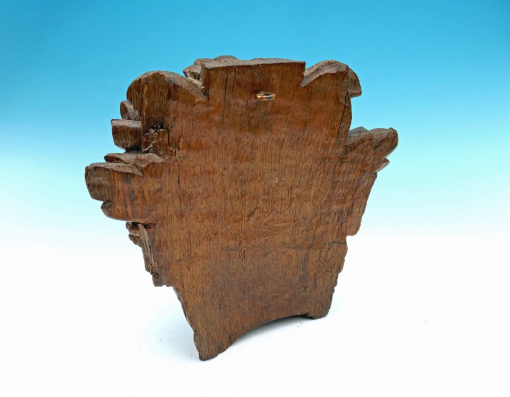 Antique 17thc Oak Continental Carved Flowers In A Basket.     French  C1680-90.  View III